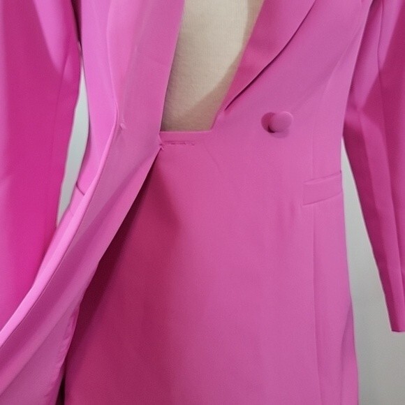 AIDAN MATTOX V-neck Tuxedo Cocktail Blazer Mini Dress size 2 - Picture 4 of 10